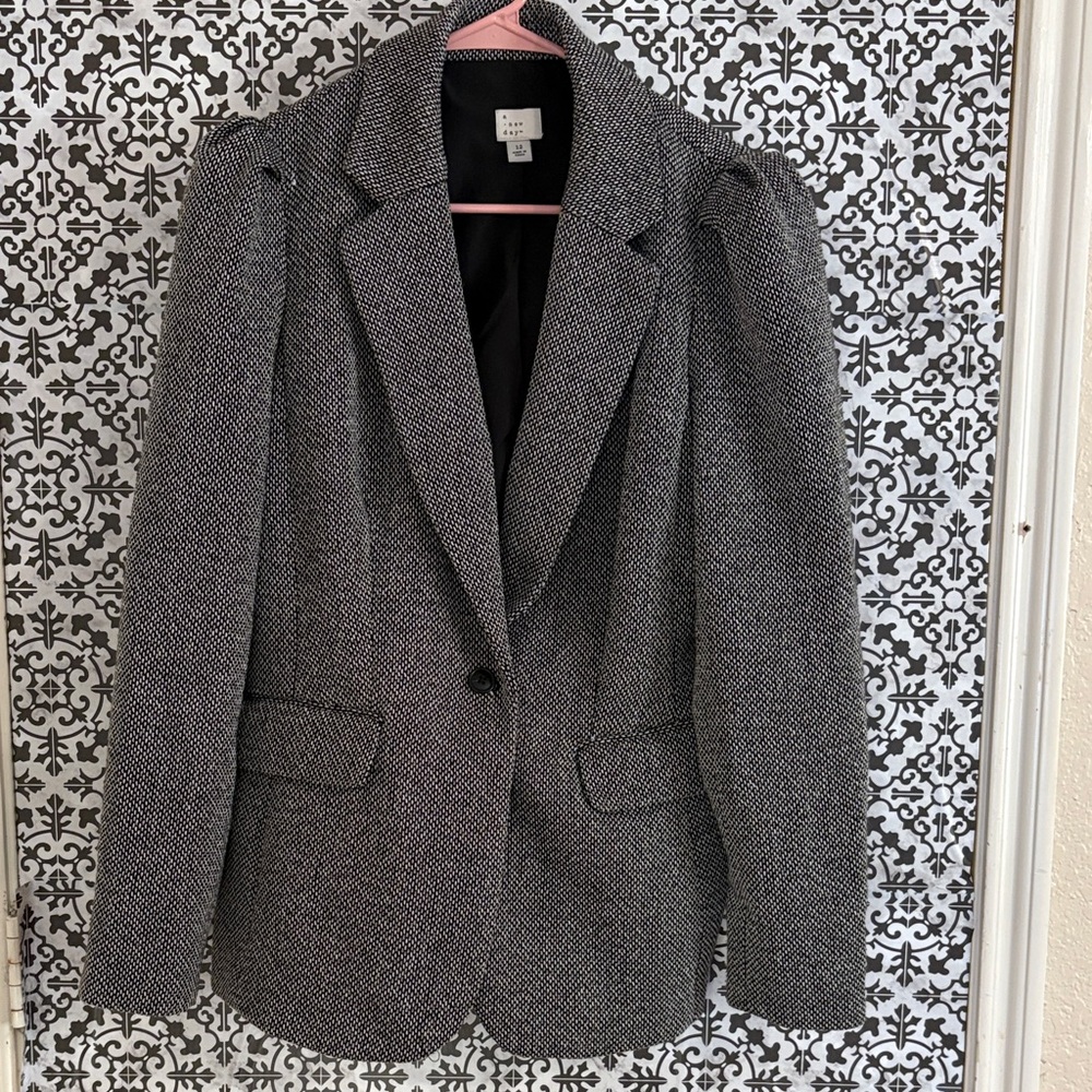 A New Day Black and White Textured Blazer